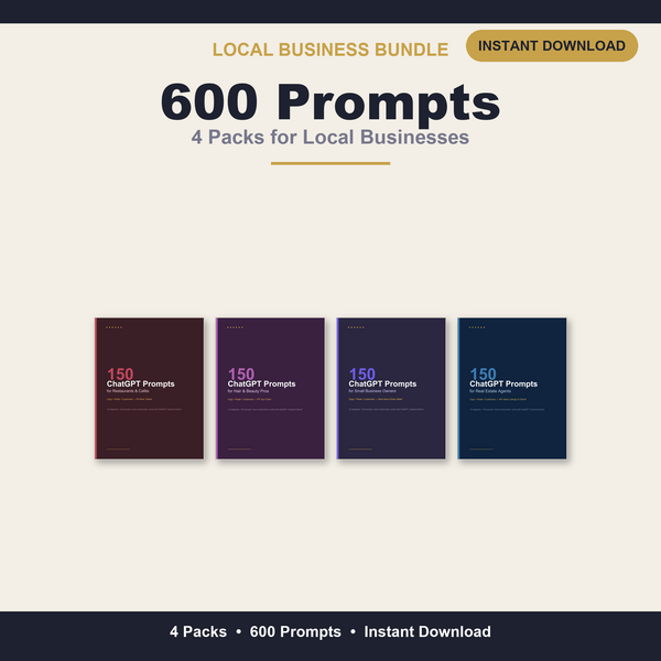 Local Business ChatGPT Prompts Bundle with 600 prompts