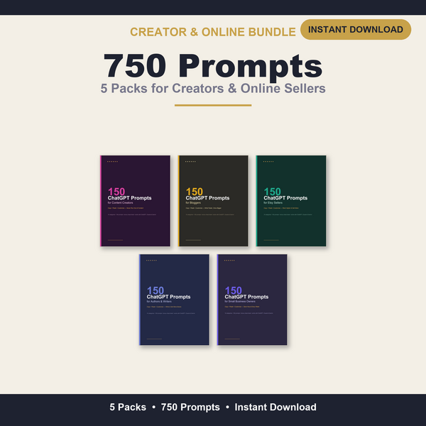 Creator and Online Business ChatGPT Prompts Bundle with 750 prompts