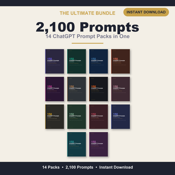 Ultimate ChatGPT Prompts Bundle: 2,100 prompts across 14 niches