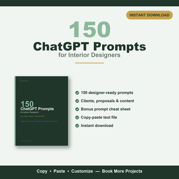 150 ChatGPT prompts for interior designers