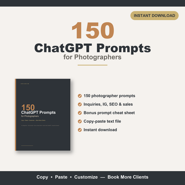 150 ChatGPT prompts for photographers