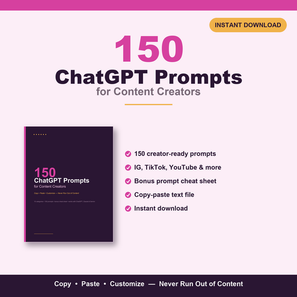 150 ChatGPT prompts for content creators